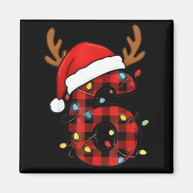 Nummer 6 passend zu 67 Meme Weihnachtskostüm Männe Magnet (Vorne)