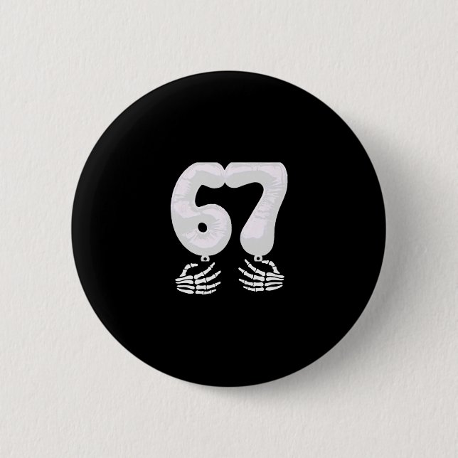 Nummer 6 passend zu 67 Sechs Sieben Meme Paar Hall Button (Vorderseite)
