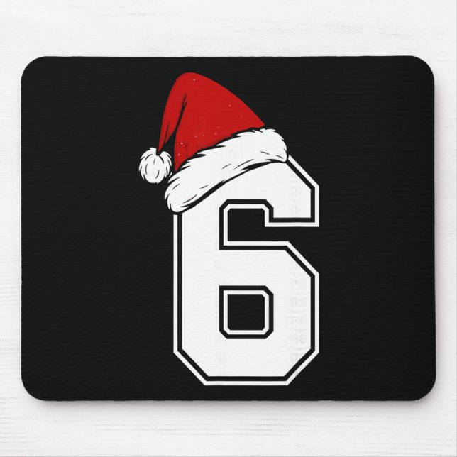 Nummer 6 passend zu Six Seven 6 7 Meme 6 7 Weihnac Mousepad (Vorne)