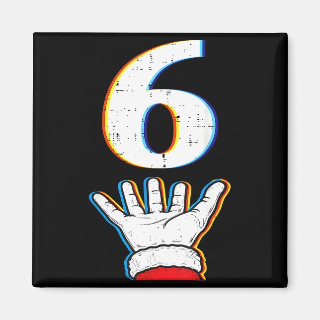 Nummer 6 passende 67 Meme Weihnachts-Pyjamas Männe Magnet (Vorne)