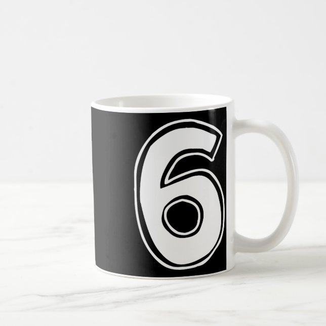 Nummer 6 Sechs Sieben 6 7 Meme 67 Lustig 6. Geburt Kaffeetasse (Rechts)