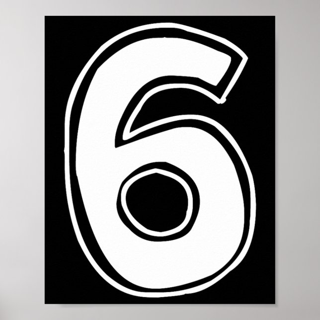 Nummer 6 Sechs Sieben 6 7 Meme 67 Lustig 6. Geburt Poster (Vorne)