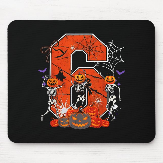 Nummer 6 Sechs Sieben Meme 6 7 Halloween Tanzender Mousepad (Vorne)