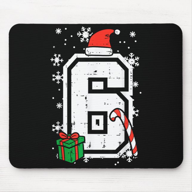 Nummer 6 Weihnachten 6 7 Xmas passend 67 Meme Männ Mousepad (Vorne)