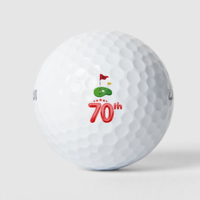 Nummer 70 Par Golfplatz für Golfer zum 70. Geburts Golfball (Vorderseite)