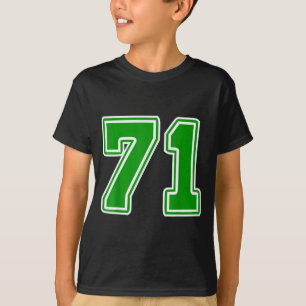 Nummer 71 grüne Sportmannschaft T-Shirt