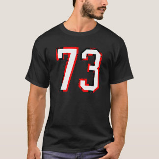 Nummer 73 White Red Sports Jersey Geburtstag Lucky T-Shirt