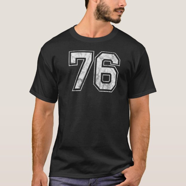 Nummer 76 auf der Rückseite T-Shirt (Vorderseite)