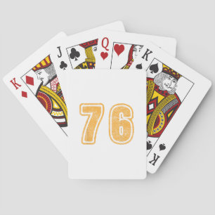 Nummer 76 auf der Vorderseite groß fett 76 Team-Gr Spielkarten
