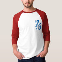 Nummer-76 T - Shirt Design Rot-Blau USA
