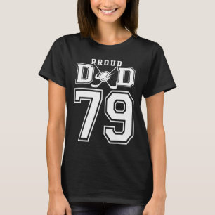 Nummer 79 Custom Proud Hockey-Vater Personalisiert T-Shirt
