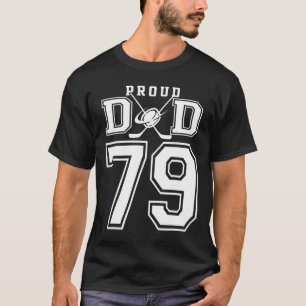 Nummer 79 Custom Proud Hockey-Vater Personalisiert T-Shirt