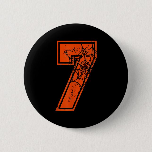 Nummer 7 67 Meme Halloween-Kürbiskostüm passend Button (Vorderseite)