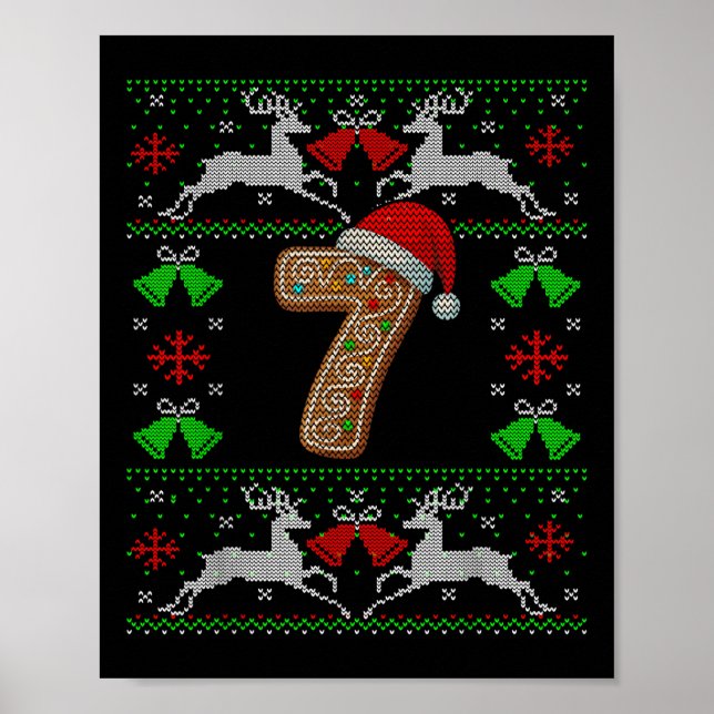 Nummer 7 67 Meme Lustiges Hässliches Weihnachten C Poster (Vorne)