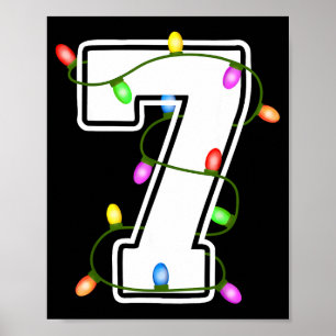 Nummer 7 7. Geburtstag Junge Weihnachten Alles Gut Poster