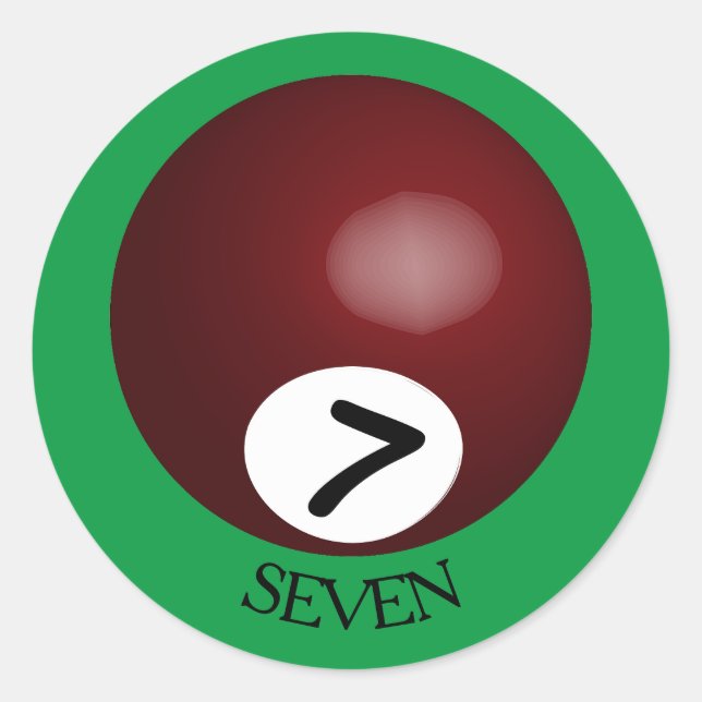 Nummer 7 Ball-Aufkleber für Pool Runder Aufkleber (Vorderseite)