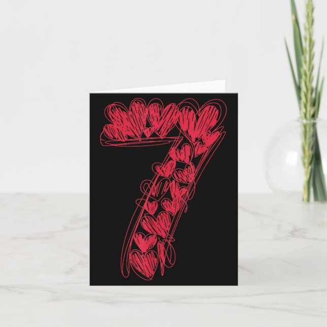 Nummer 7 - Cute 67 passendes Valentins  Karte (Vorderseite)