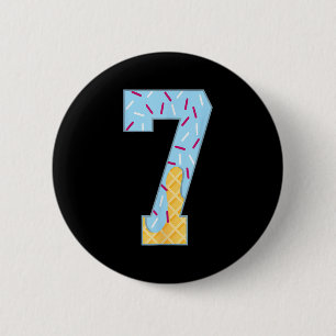 Nummer 7 Eiscreme-Tropf 67 Meme-Paar Halloween C Button