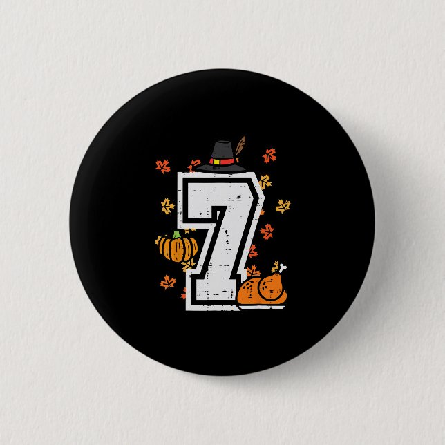 Nummer 7 Erntedankfest 6 7 passend 67 Meme Männer  Button (Vorderseite)