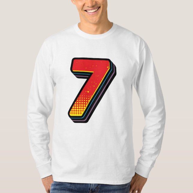 Nummer 7 Fußball/Fußball-T - Shirt (Vorderseite)