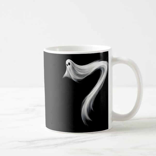 Nummer 7 Geist Lustig Six Seven 67 Halloween Meme  Kaffeetasse (Rechts)