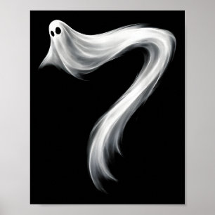 Nummer 7 Geist Lustiger Sechs Sieben 67 Halloween  Poster