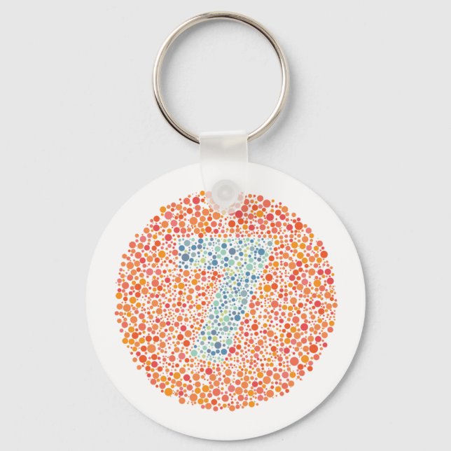 Nummer 7 Ishihara-Prüfkreis Schlüsselanhänger (Vorderseite)