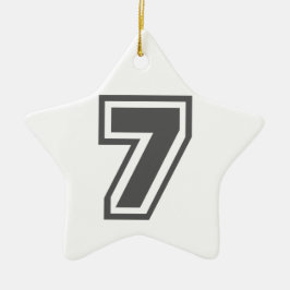 Nummer 7 keramikornament