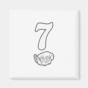 Nummer 7 Lustig 67 Sechs Sieben Meme Hände Paar Pa Magnet