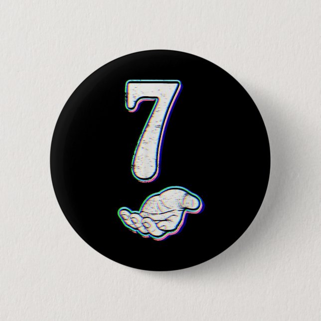 Nummer 7 Matching 67 Meme Halloween-Kostüm Männer  Button (Vorderseite)