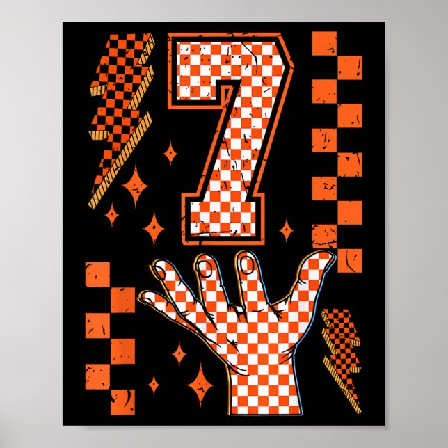 Nummer 7 Matching 67 Meme Kariert Halloween Kostüm Poster (Vorne)