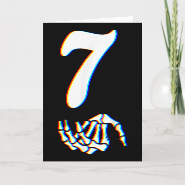 Nummer 7 Matching 67 Meme Skeletthand Halloween  Karte (Vorderseite)