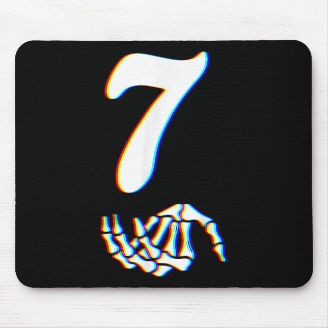 Nummer 7 Matching 67 Meme Skeletthand Halloween  Mousepad (Vorne)