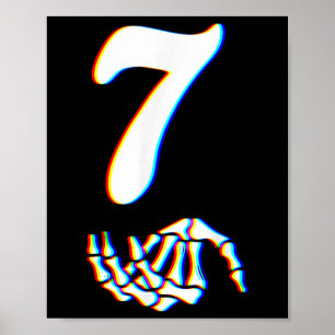 Nummer 7 Matching 67 Meme Skeletthand Halloween  Poster