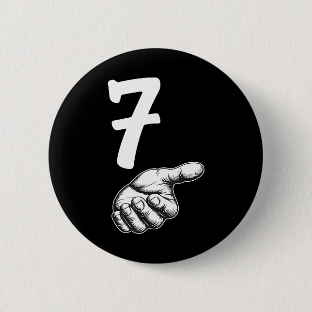 Nummer 7 Matching Duo 67 Meme Gen Alpha Slang Hall Button (Vorderseite)