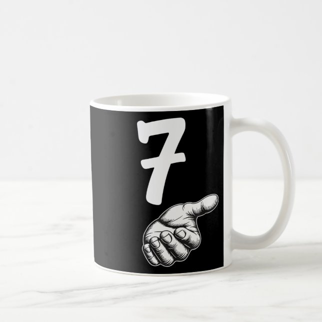 Nummer 7 Matching Duo 67 Meme Gen Alpha Slang Hall Kaffeetasse (Rechts)