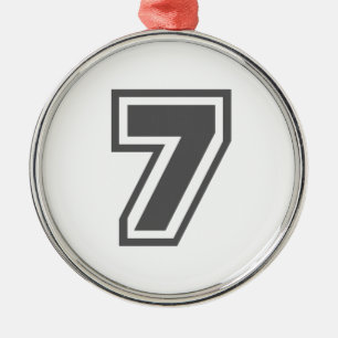 Nummer 7 ornament aus metall