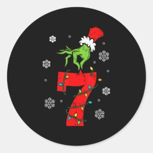 Nummer 7 passend 67 Meme 6 7 Weihnachten Jungen Ju Runder Aufkleber