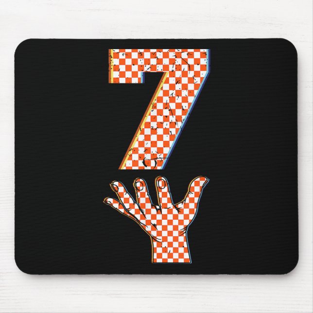 Nummer 7 passend 67 Meme kariert Halloween-Kostüm Mousepad (Vorne)
