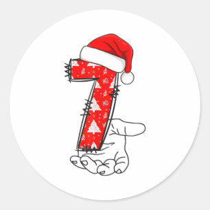 Nummer 7 Passend 67 Meme Weihnachtskostüm Männer W Runder Aufkleber