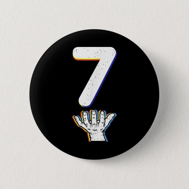 Nummer 7 passend zu 67 Meme Halloween-Kostüm Männe Button (Vorderseite)