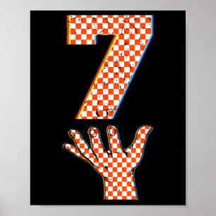 Nummer 7 passend zu 67 Meme kariert Halloween-Kost Poster