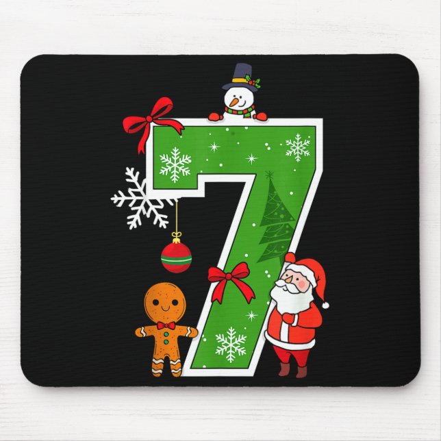Nummer 7 passendes 67 Meme Weihnachtskostüm Männer Mousepad (Vorne)