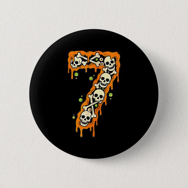 Nummer 7 Sechs Sieben 6 7 Meme Lustiges Design Paa Button (Vorderseite)