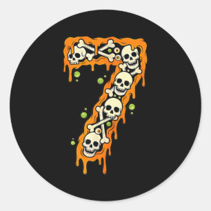 Nummer 7 Sechs Sieben 6 7 Meme Lustiges Design Paa Runder Aufkleber