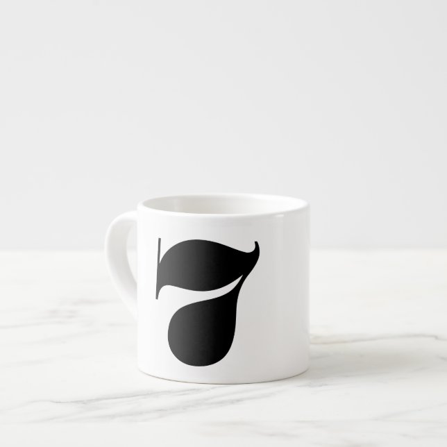 Nummer 7 Typografie Espresso Tasse (Vorderseite Links)
