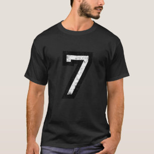 Nummer 7 Vintag Schwarz-weiß T-Shirt