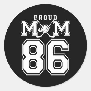 Nummer 86 Custom Proud Hockey Mama Personalisiert Runder Aufkleber