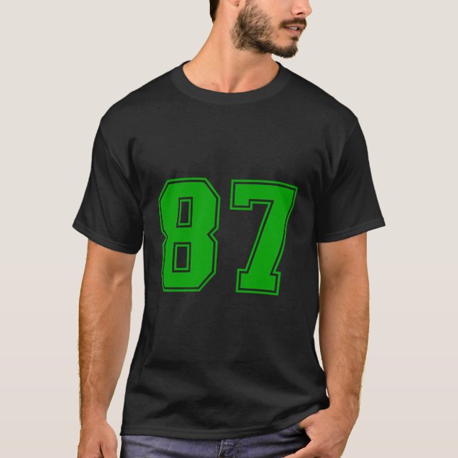 Nummer 87 des Green Sports Fan Jersey T-Shirt (Vorderseite)