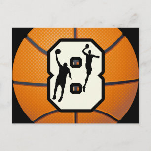 Nummer 8 Basketball und Spieler Postkarte
